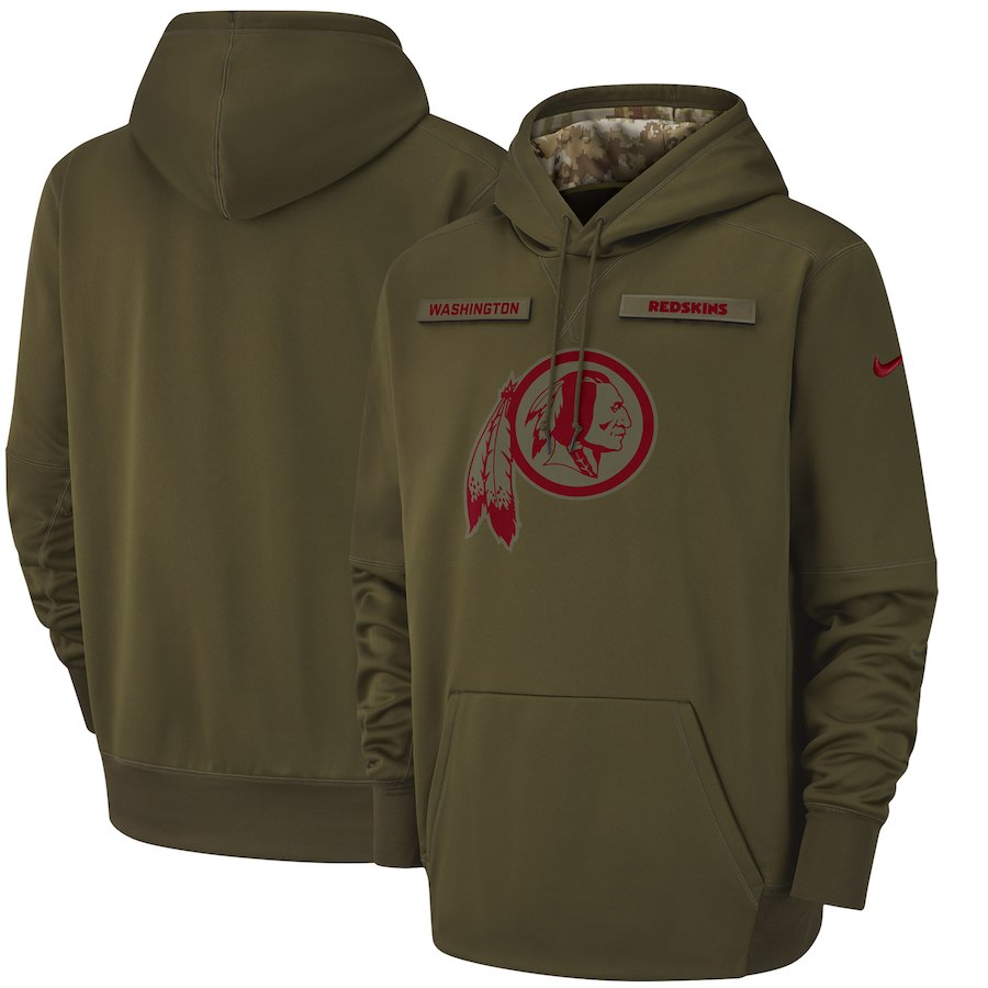 Washington Redskins Nike Salute to Service Sideline Therma Performance Pullover Hoodie Olive