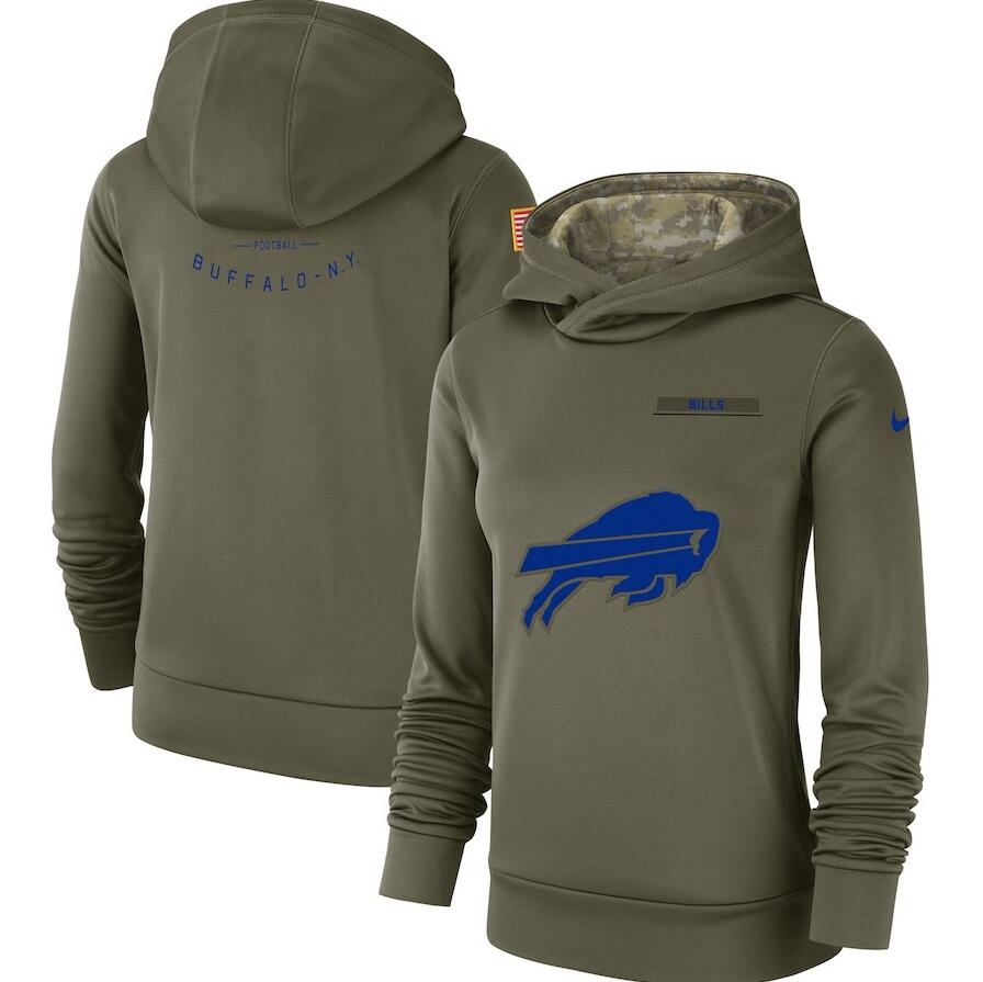 Buffalo Bills Nike Women's Salute to Service Team Logo Performance Pullover Hoodie Olive