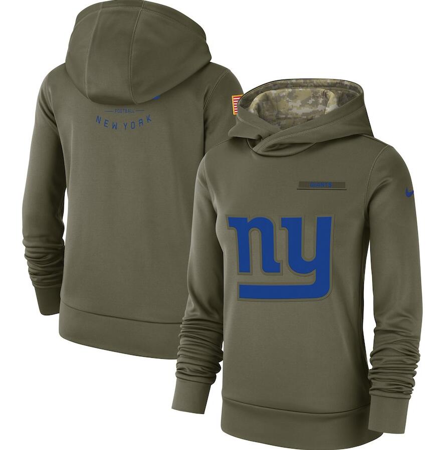 New York Giants Nike Women's Salute to Service Team Logo Performance Pullover Hoodie Olive