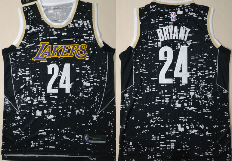 Lakers 24 Kobe Bryant Black City Luminous Nike Swingman Jersey
