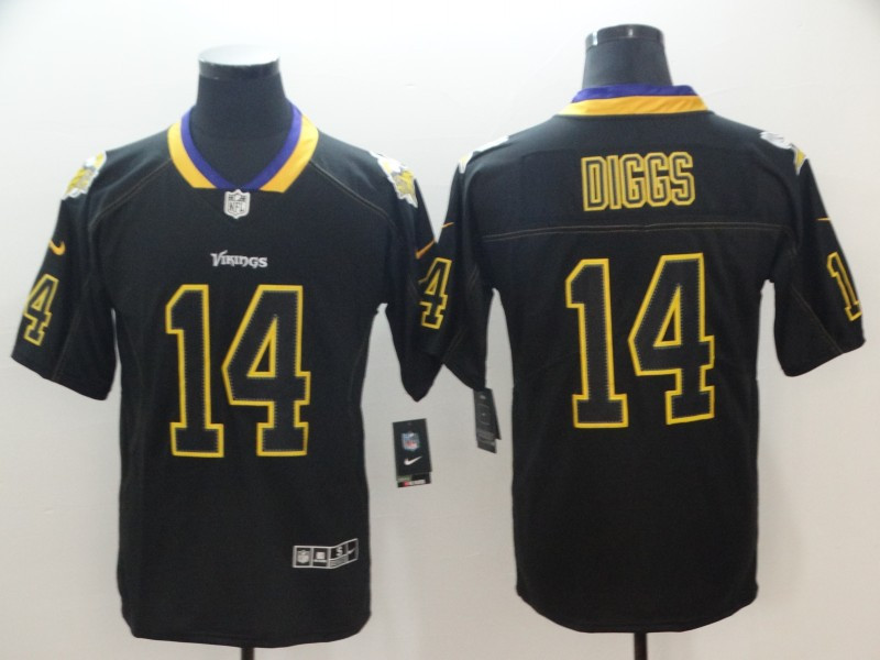 Nike Vikings 14 Stefon Diggs Black Shadow Legend Limited Jersey