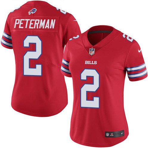 Nike Bills 2 Nathan Peterman Red Women Color Rush Limited Jersey