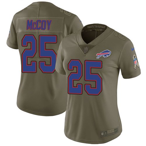 Nike Bills 25 LeSean McCoy Olive Women Salute To Service Limited Jersey