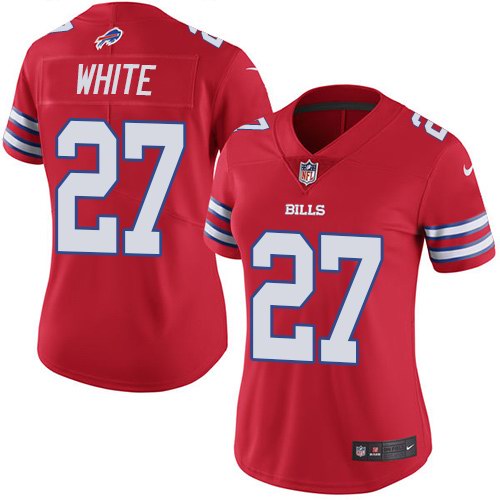 Nike Bills 27 Tre'Davious White Red Women Color Rush Limited Jersey