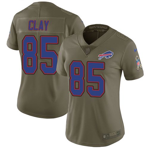 Nike Bills 85 Charles Clay Olive Women Salute To Service Limited Jersey
