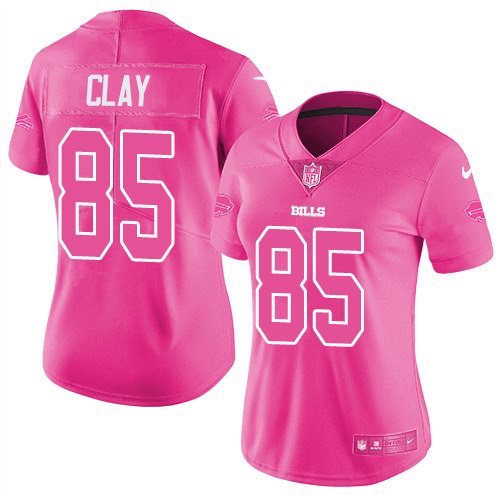 Nike Bills 85 Charles Clay Pink Women Rush Limited Jersey