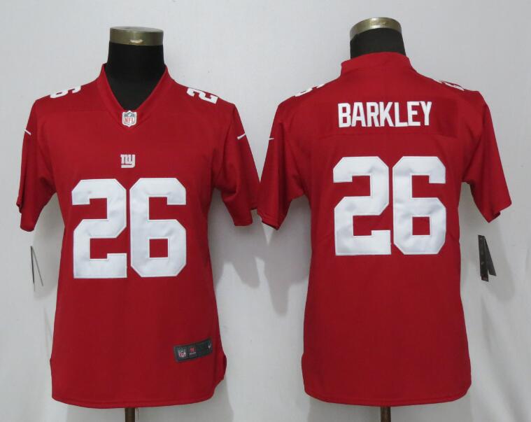 Nike Giants 26 Saquon Barkley Red Alternate Women Vapor Untouchable Limited Jersey - Click Image to Close
