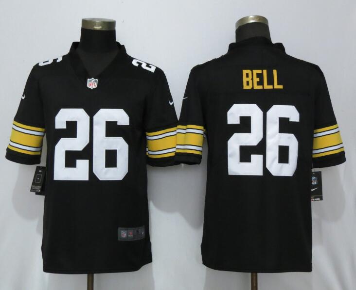 Nike Steelers 26 Le'Veon Bell Black Alternate Game Jersey