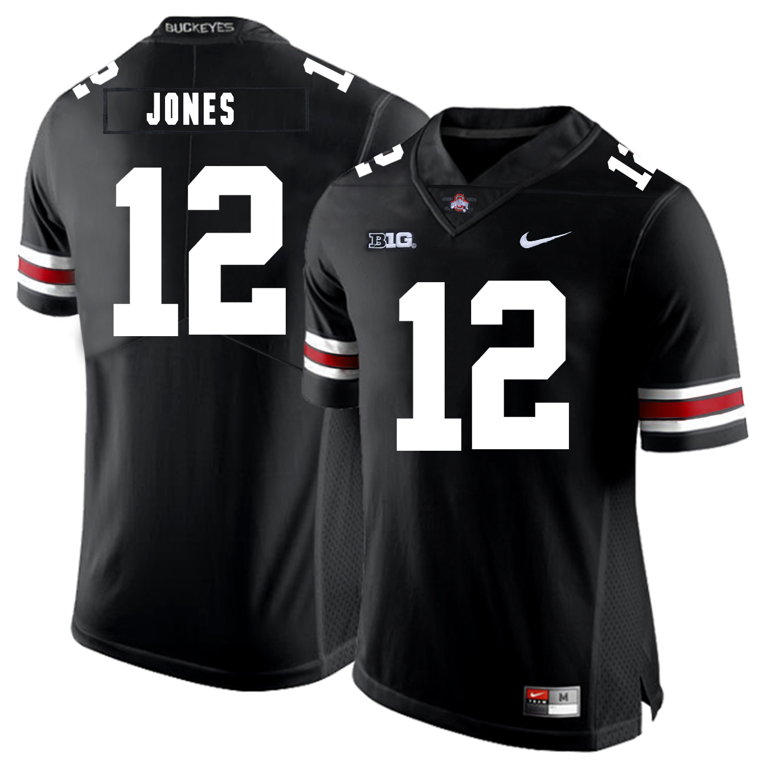 Ohio State Buckeyes 12 Cardale Jones Black Nike College Football Jersey - Click Image to Close