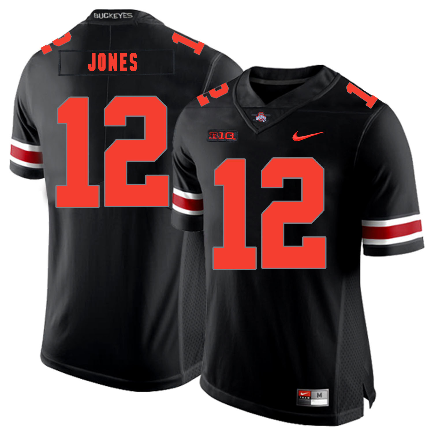 Ohio State Buckeyes 12 Cardale Jones Black Shadow Nike College Football Jersey - Click Image to Close