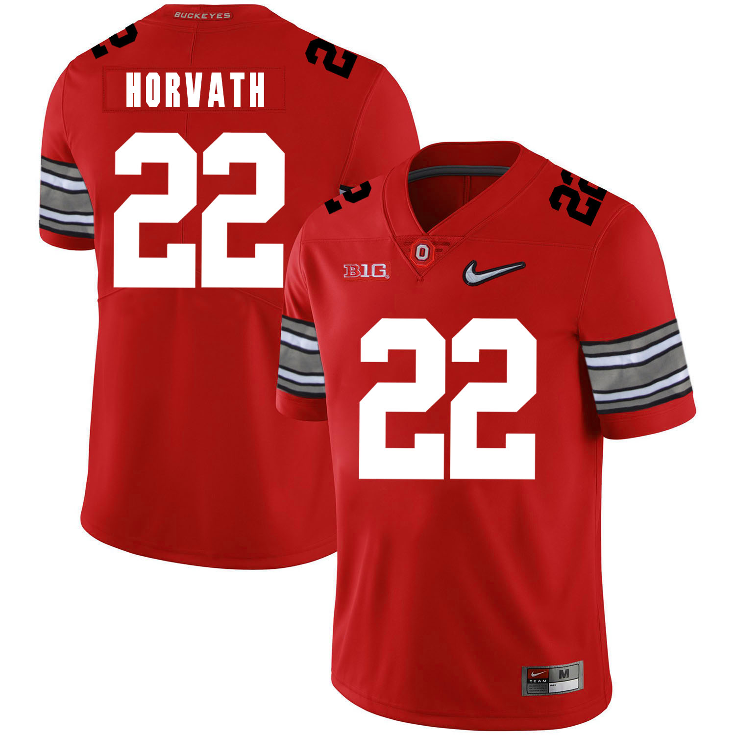Ohio State Buckeyes 22 Les Horvath Red Diamond Nike Logo College Football Jersey