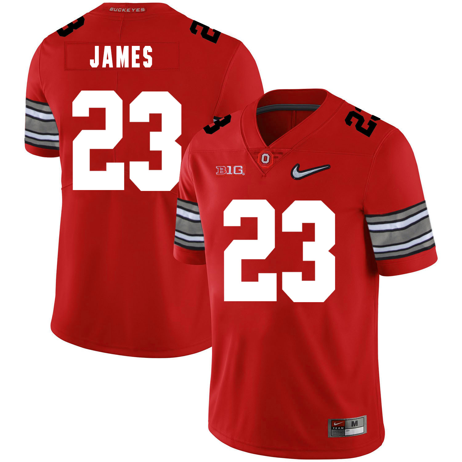 Ohio State Buckeyes 23 Lebron James Red Diamond Nike Logo College Football Jersey