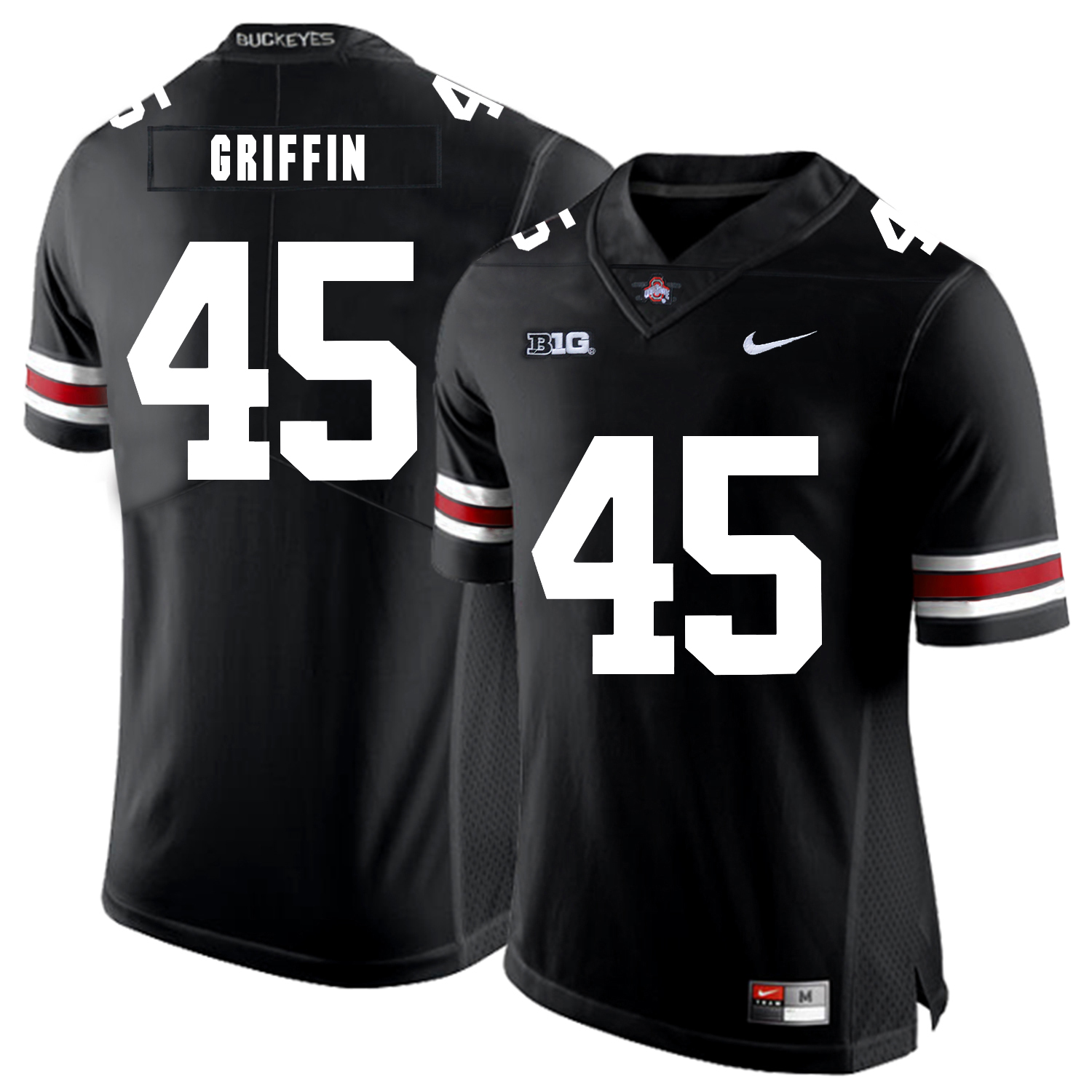 Ohio State Buckeyes 45 Archie Griffin Black Nike College Football Jersey