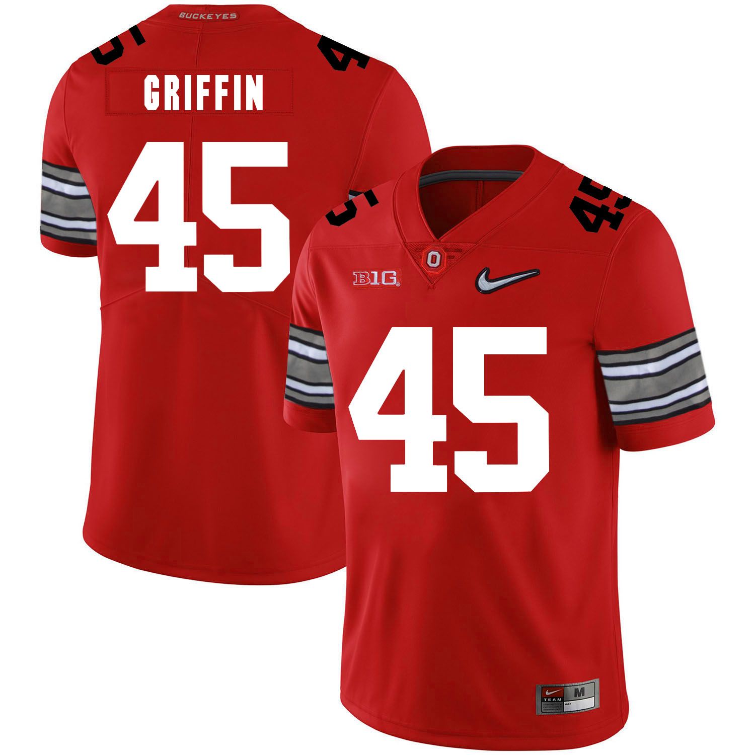 Ohio State Buckeyes 45 Archie Griffin Red Diamond Nike Logo College Football Jersey