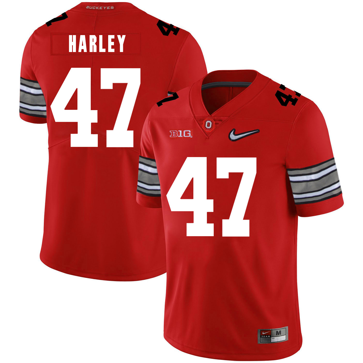 Ohio State Buckeyes 47 Chic Harley Red Diamond Nike Logo College Football Jersey
