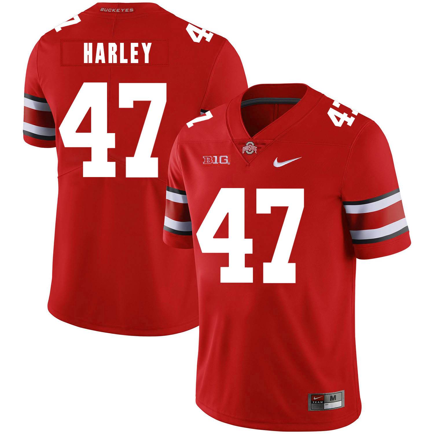Ohio State Buckeyes 47 Chic Harley Red Nike College Football Jersey