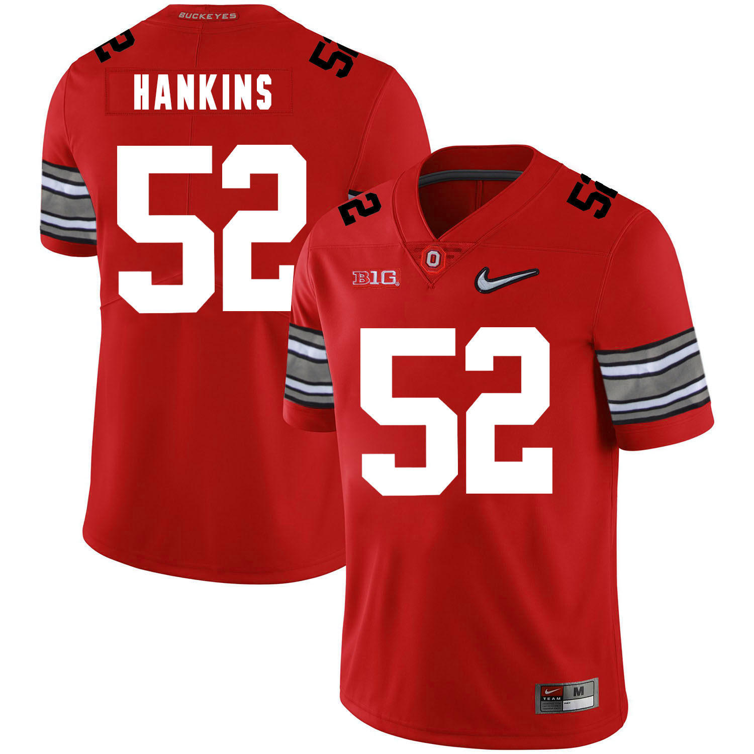 Ohio State Buckeyes 52 Johnathan Hankins Red Diamond Nike Logo College Football Jersey
