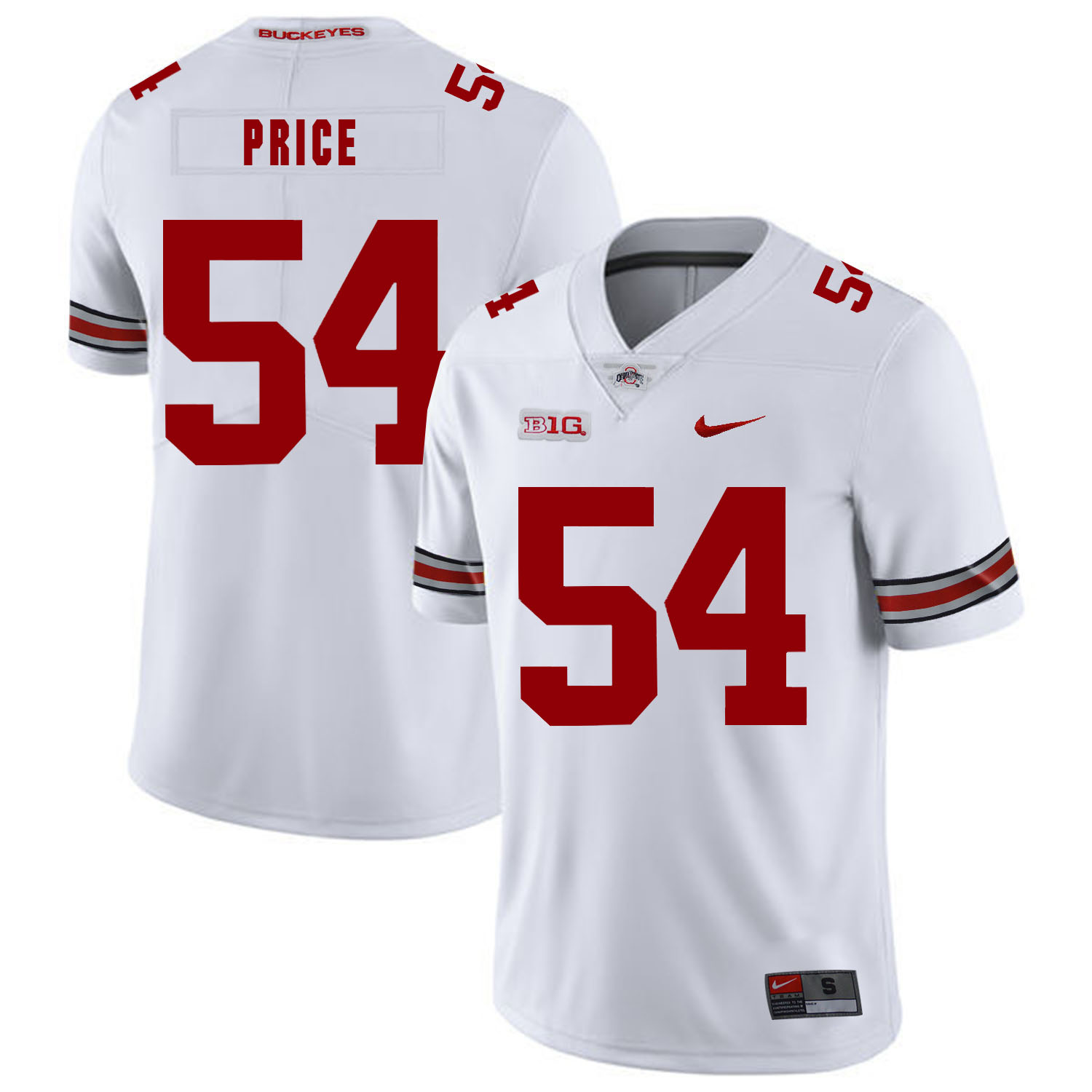 Ohio State Buckeyes 54 Billy Price White Nike College Football Jersey