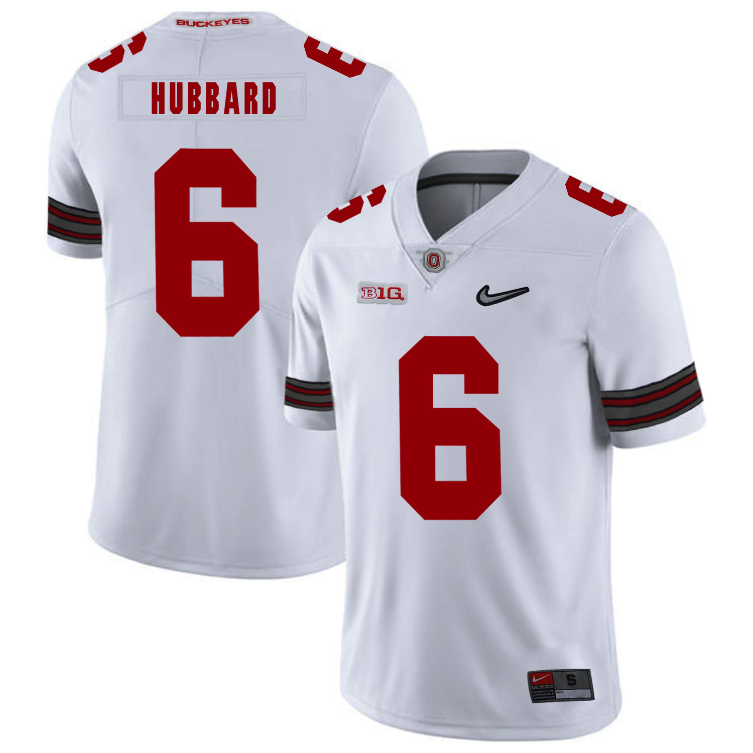 Ohio State Buckeyes 6 Sam Hubbard White Diamond Nike Logo College Football Jersey