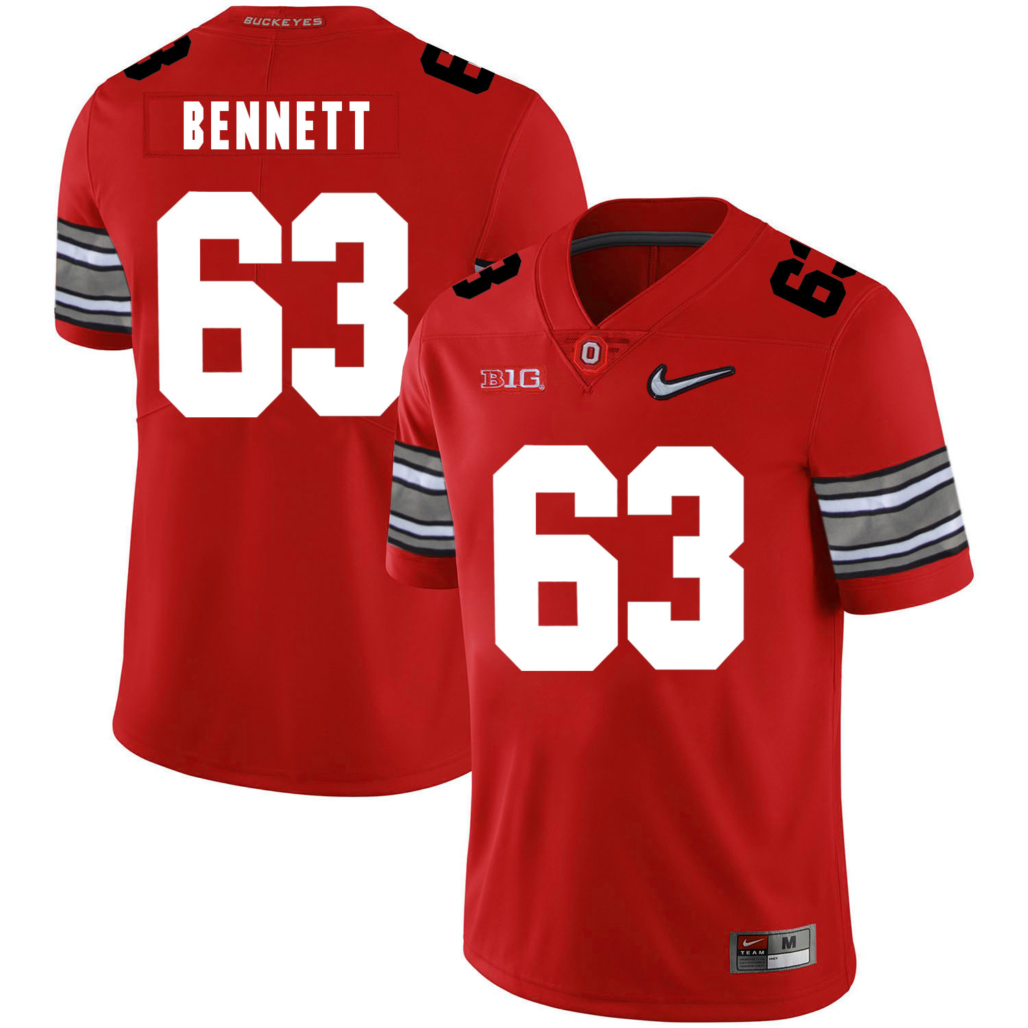 Ohio State Buckeyes 63 Michael Bennett IV Red Diamond Nike Logo College Football Jersey
