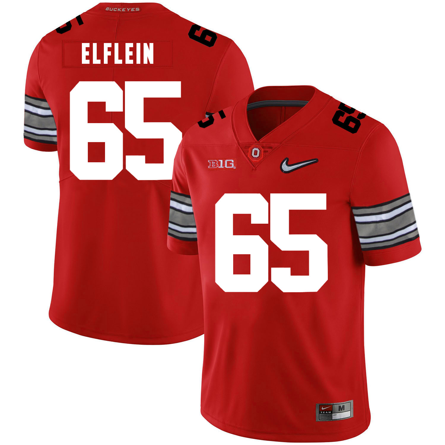 Ohio State Buckeyes 65 Pat Elflein Red Diamond Nike Logo College Football Jersey
