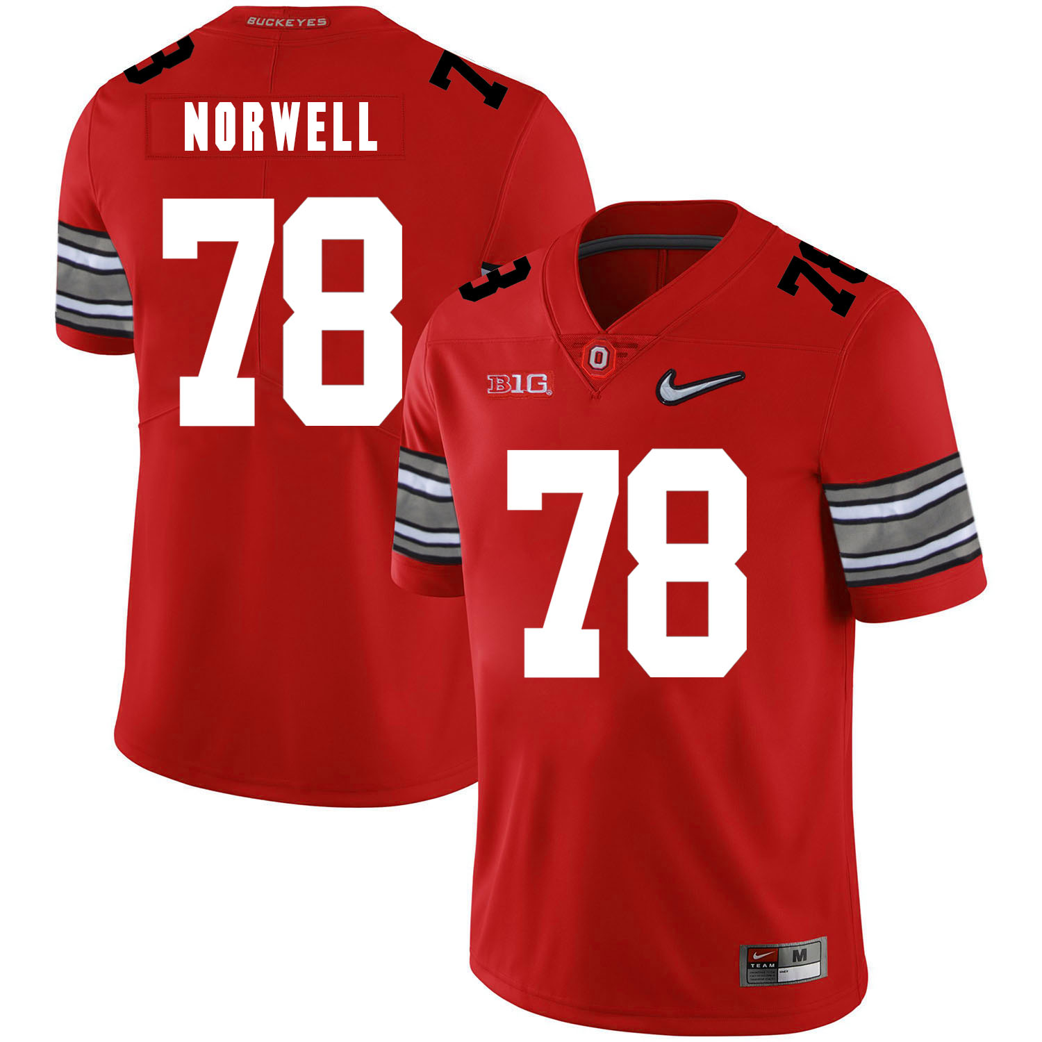 Ohio State Buckeyes 78 Andrew Norwell Red Diamond Nike Logo College Football Jersey - Click Image to Close