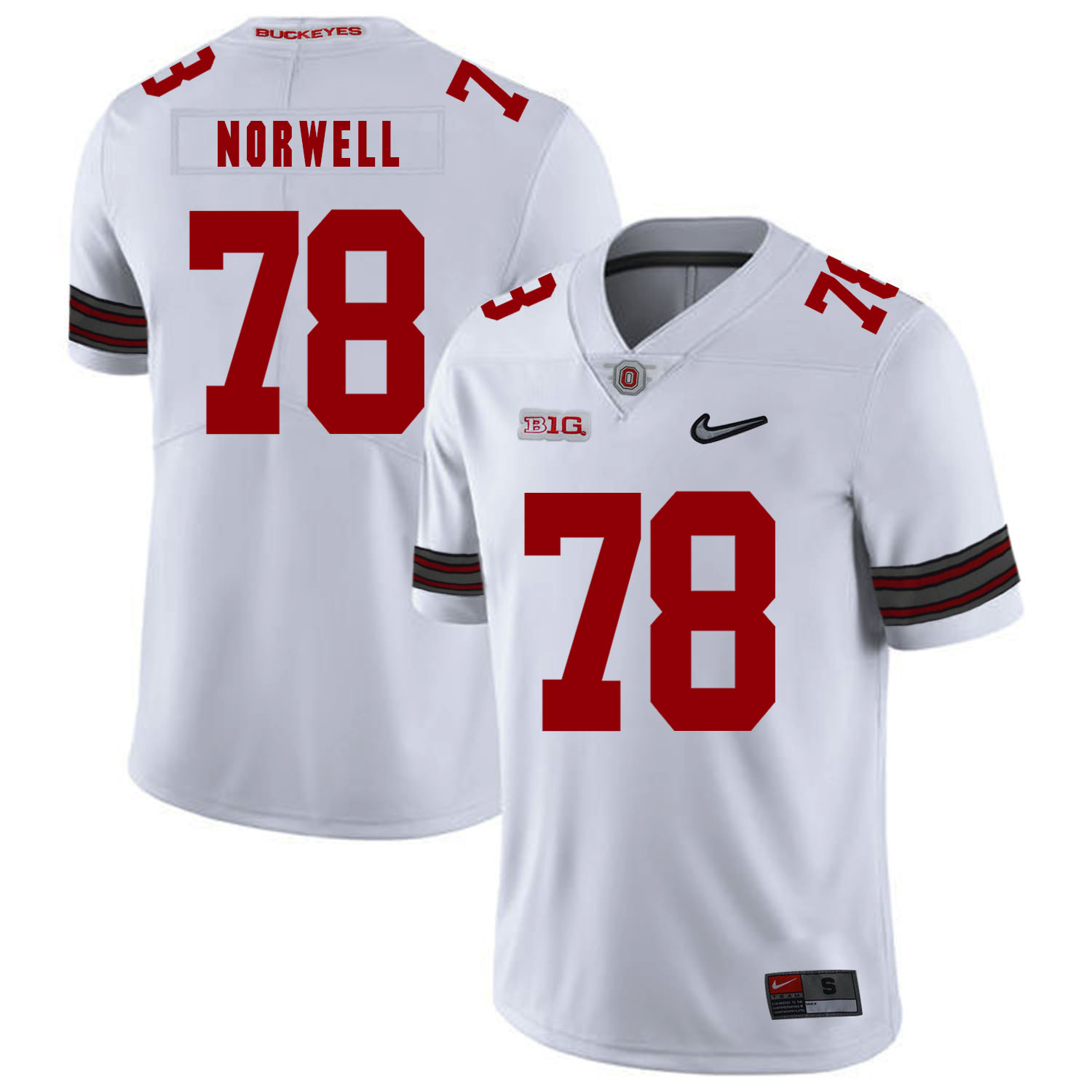Ohio State Buckeyes 78 Andrew Norwell White Diamond Nike Logo College Football Jersey
