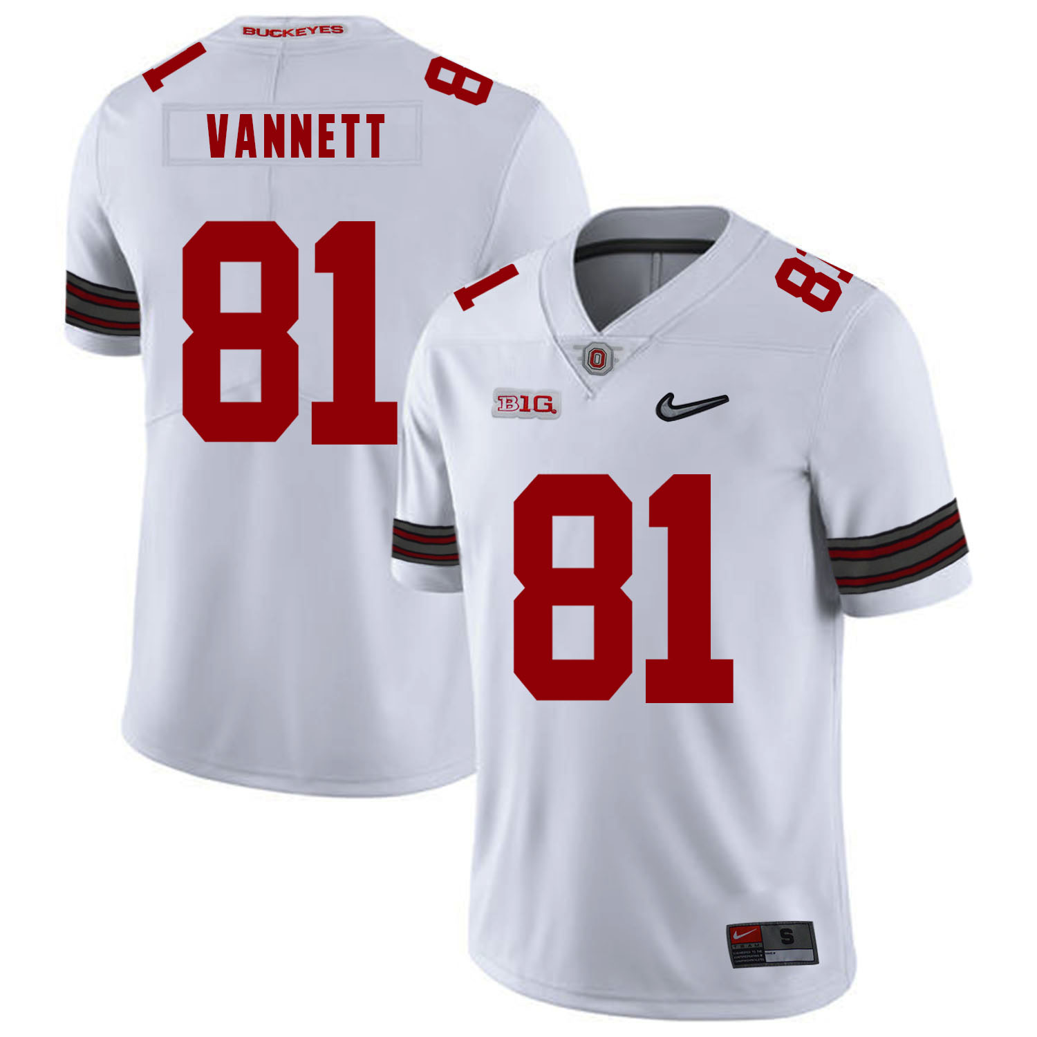 Ohio State Buckeyes 81 Nick Vannett White Diamond Nike Logo College Football Jersey