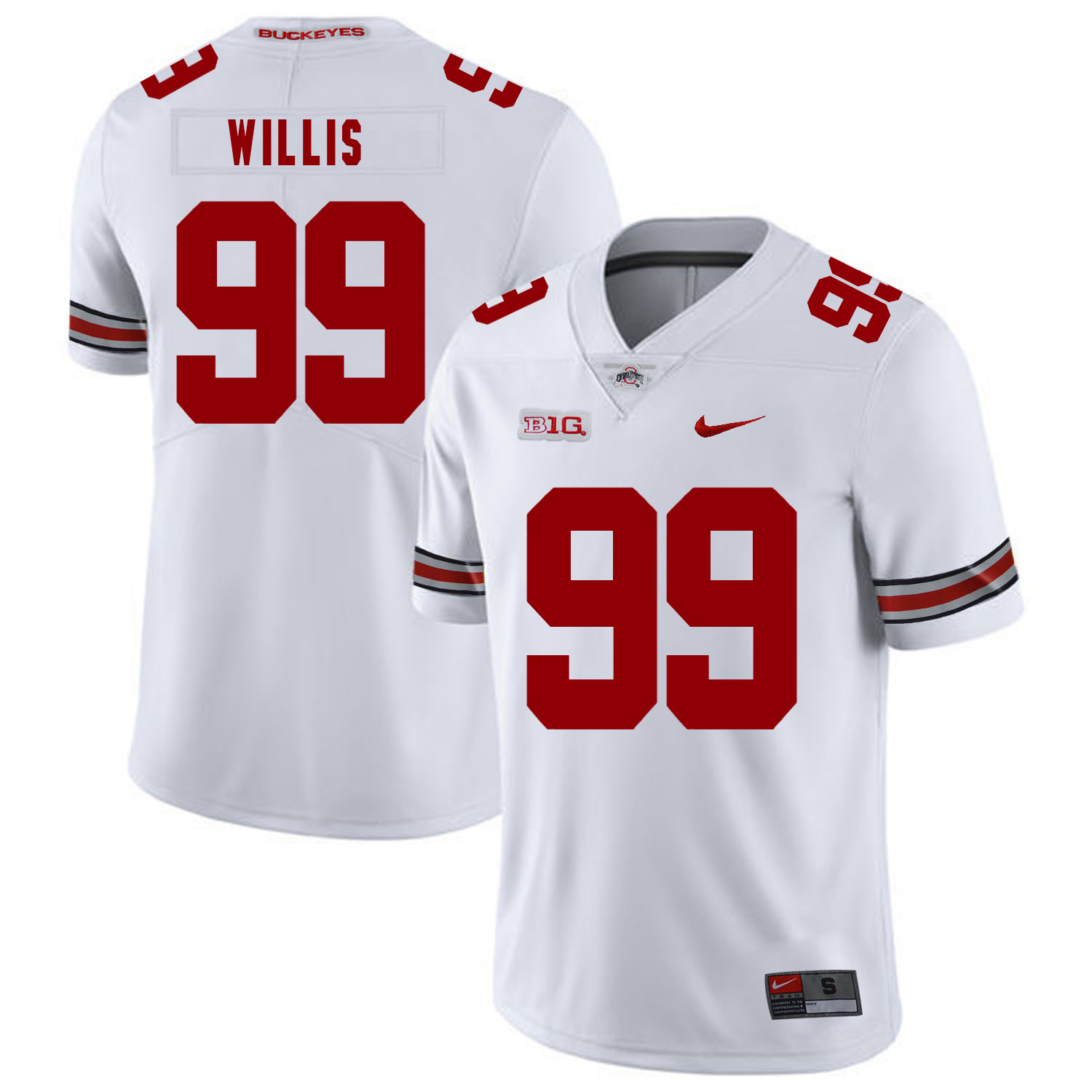 Ohio State Buckeyes 99 Bill Willis White Nike College Football Jersey
