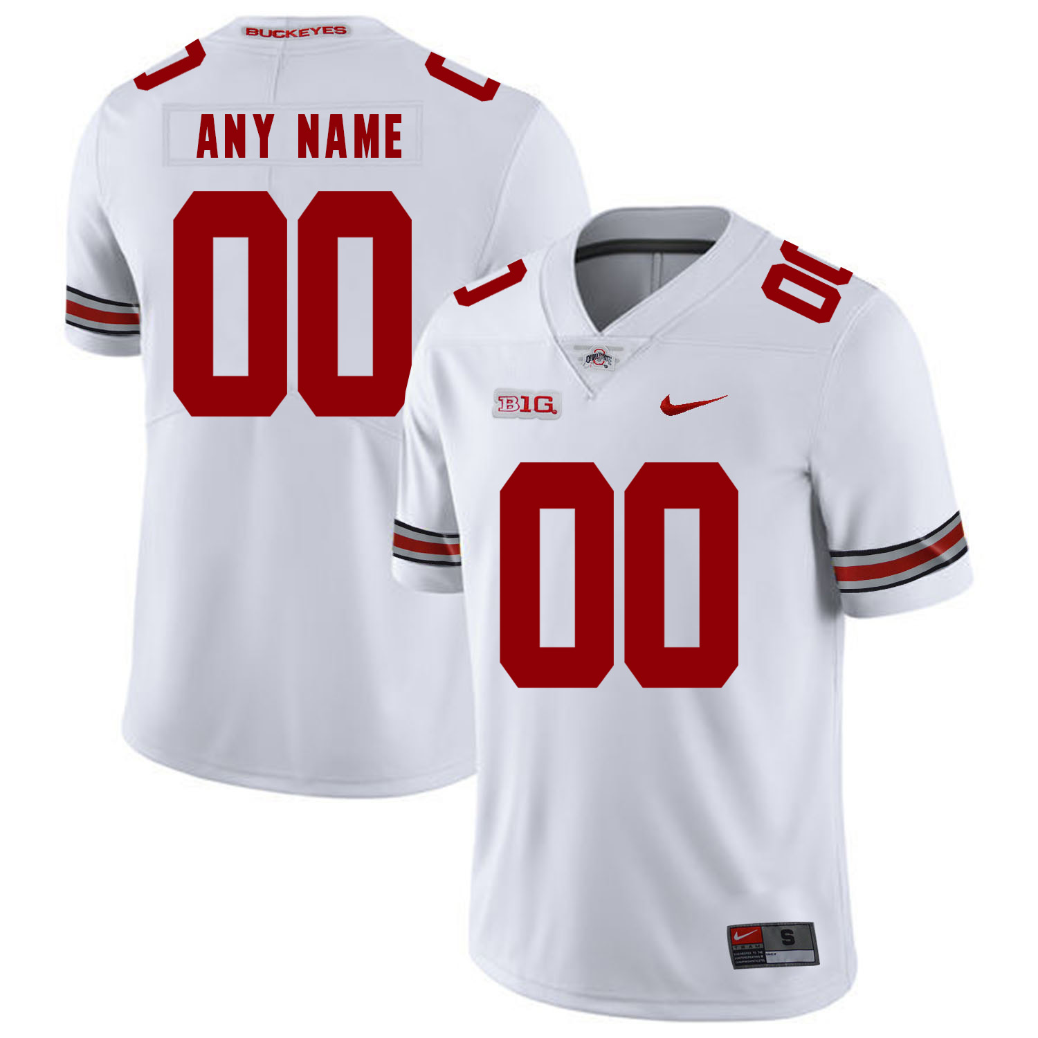 Ohio State Buckeyes White Men's Customized Nike College Football Jersey - Click Image to Close