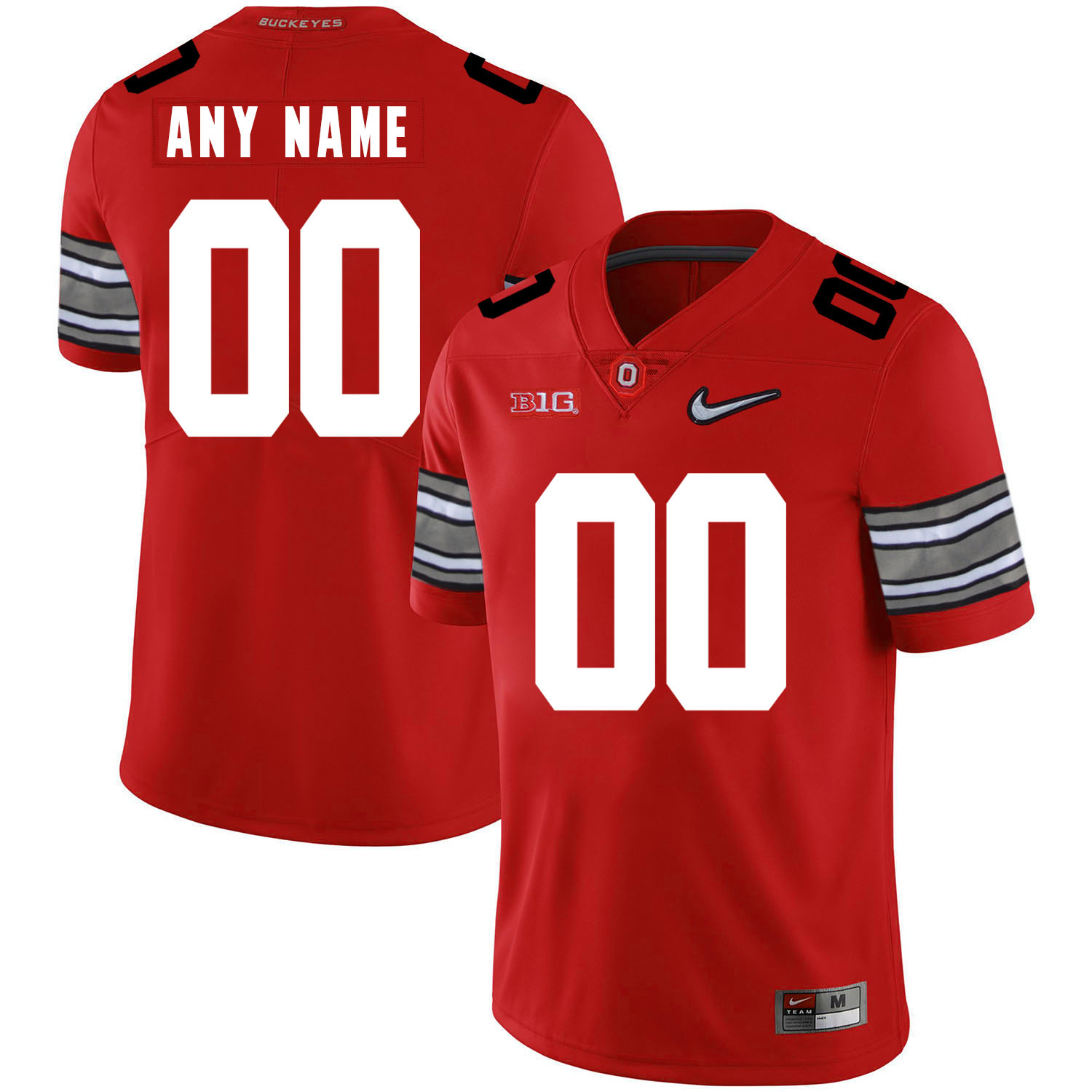 Ohio State Buckeyes White Men's Customized Red Diamond Nike Logo College Football Jersey