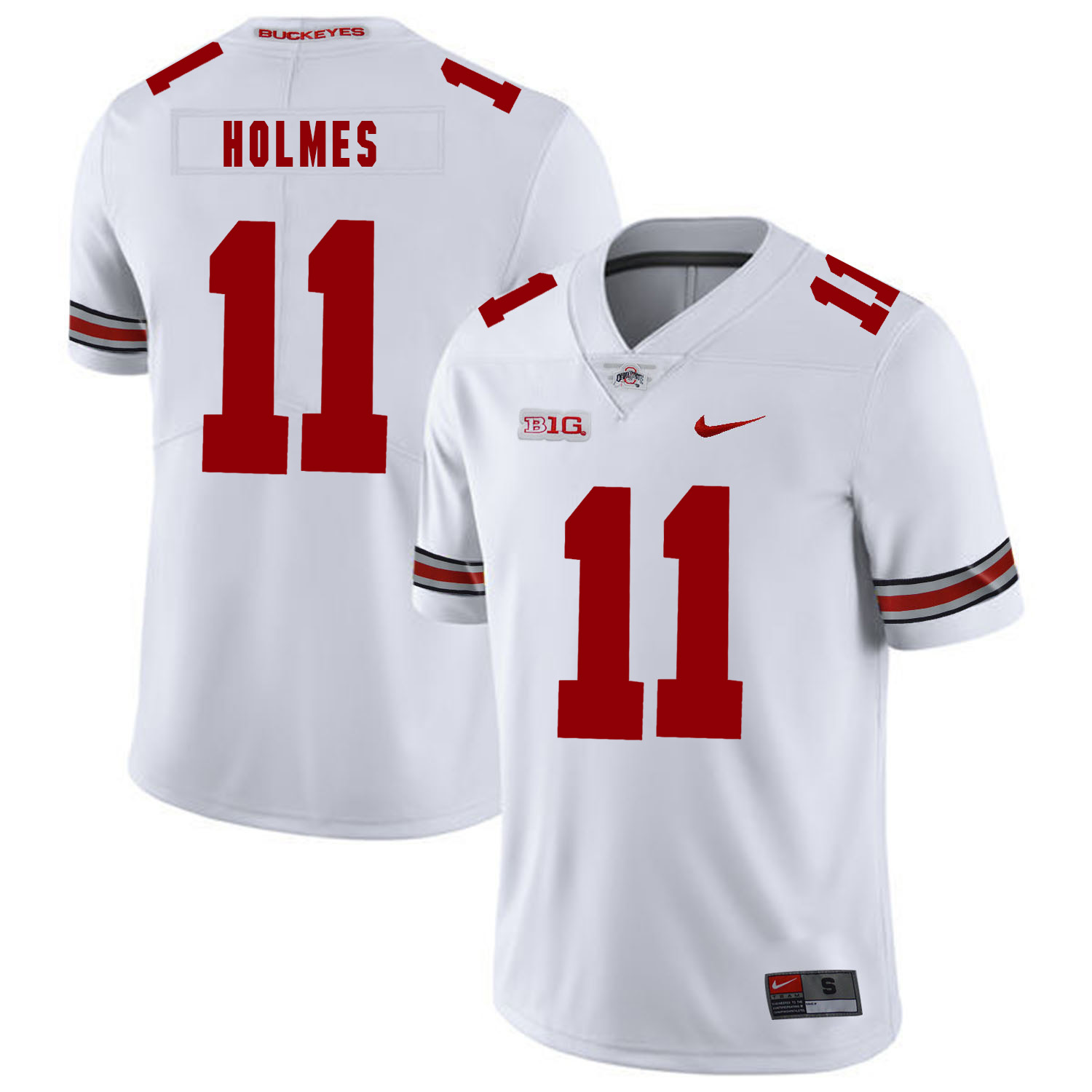Ohio State Buckeyes 11 Jalyn Holmes White Nike College Football Jersey