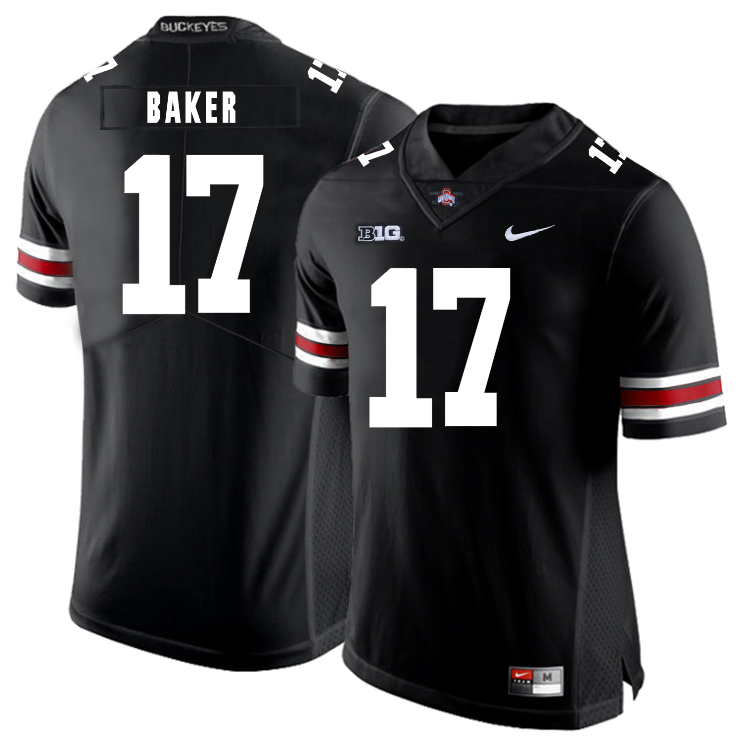 Ohio State Buckeyes 17 Jerome Baker Black Nike College Football Jersey - Click Image to Close
