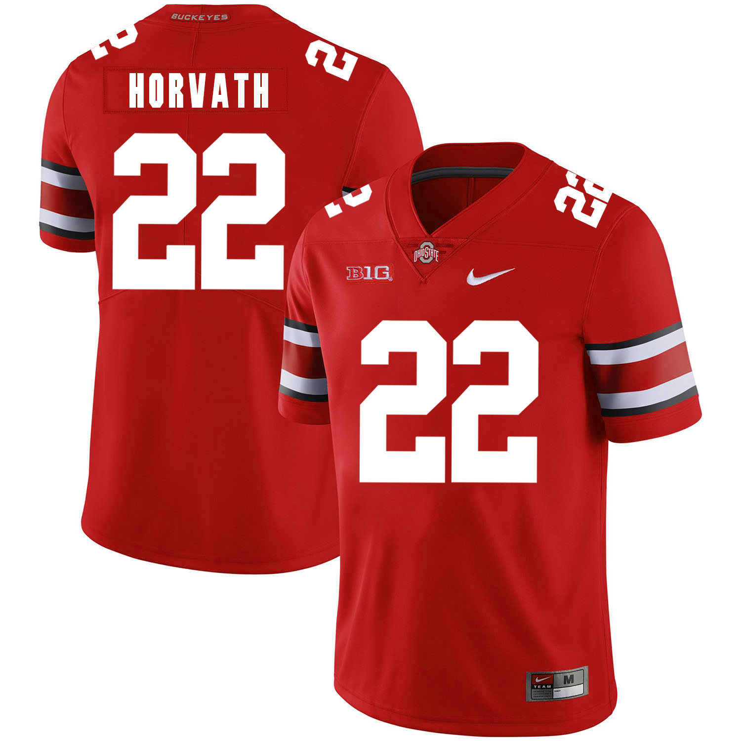 Ohio State Buckeyes 22 Les Horvath Red Nike College Football Jersey