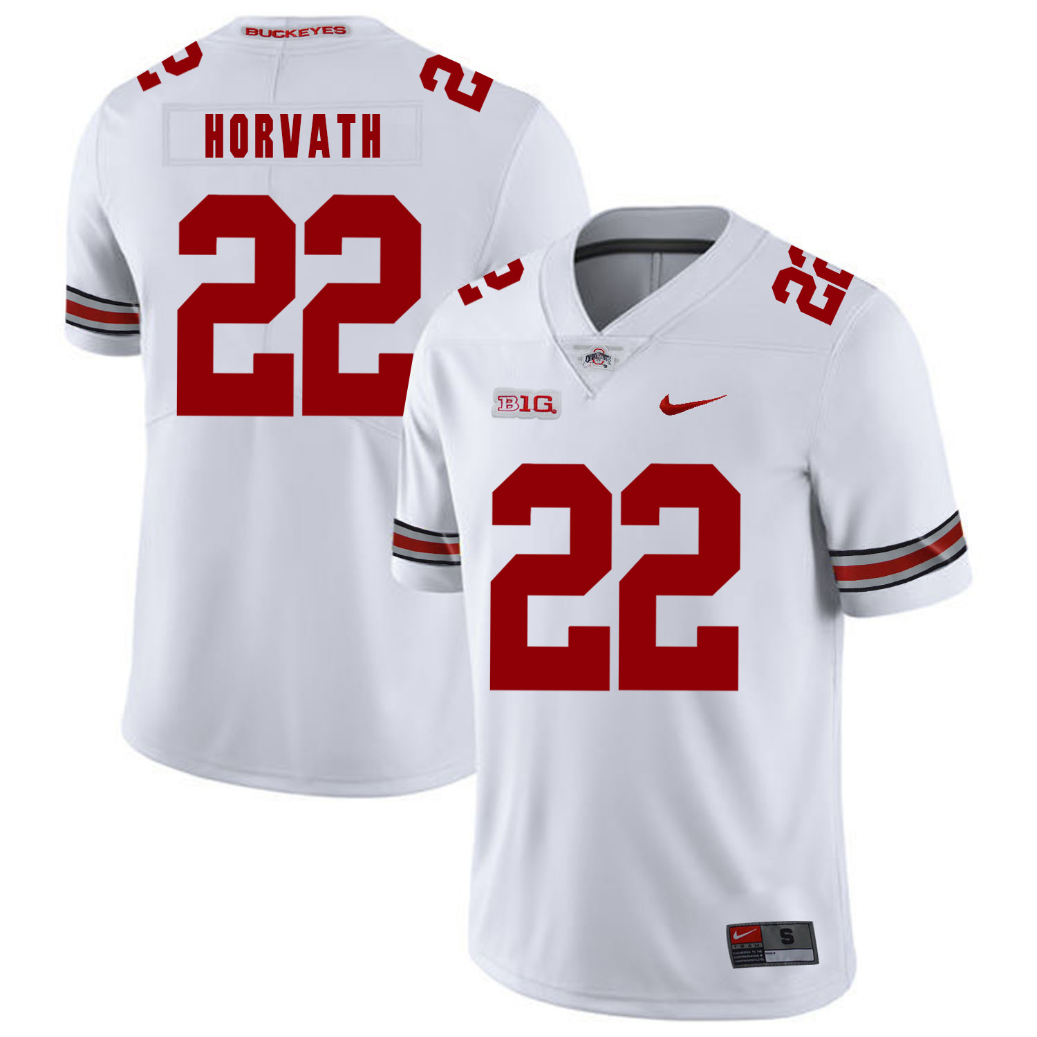 Ohio State Buckeyes 22 Les Horvath White Nike College Football Jersey