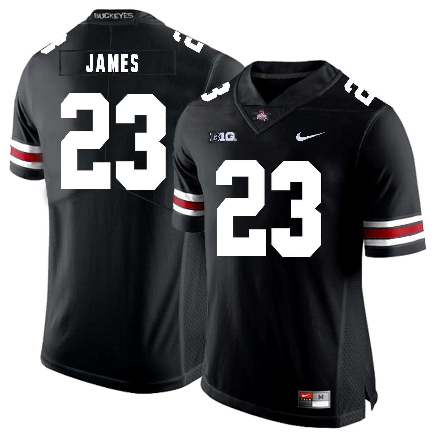 Ohio State Buckeyes 23 Lebron James Black Nike College Football Jersey - Click Image to Close