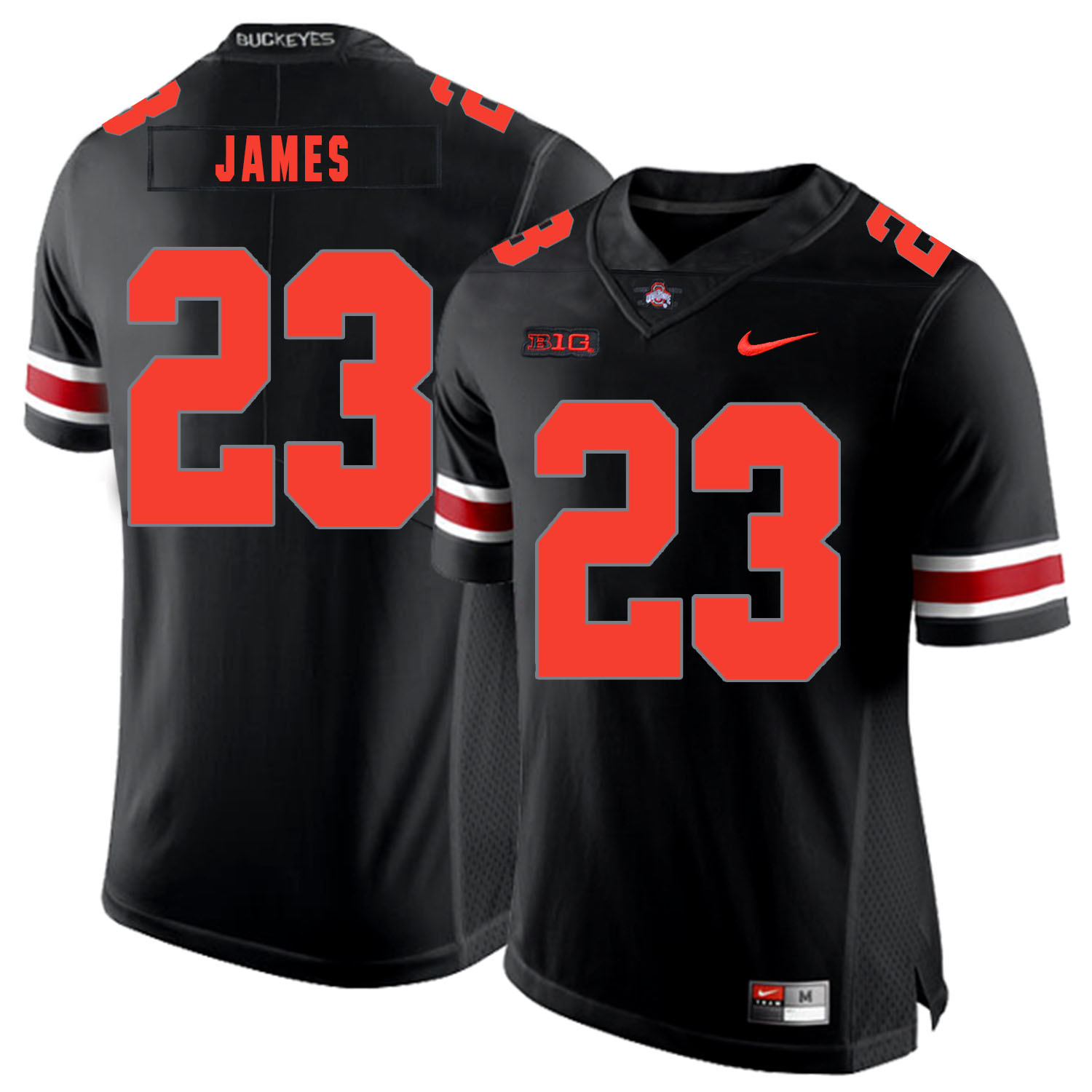 Ohio State Buckeyes 23 Lebron James Black Shadow Nike College Football Jersey - Click Image to Close