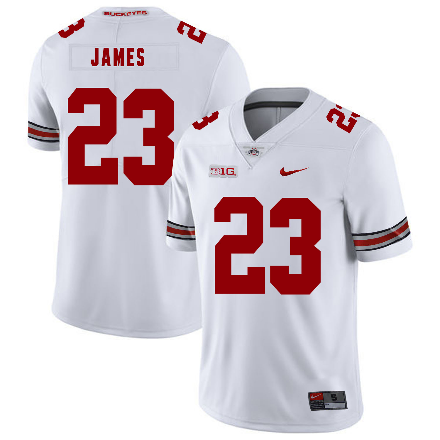 Ohio State Buckeyes 23 Lebron James White Nike College Football Jersey - Click Image to Close