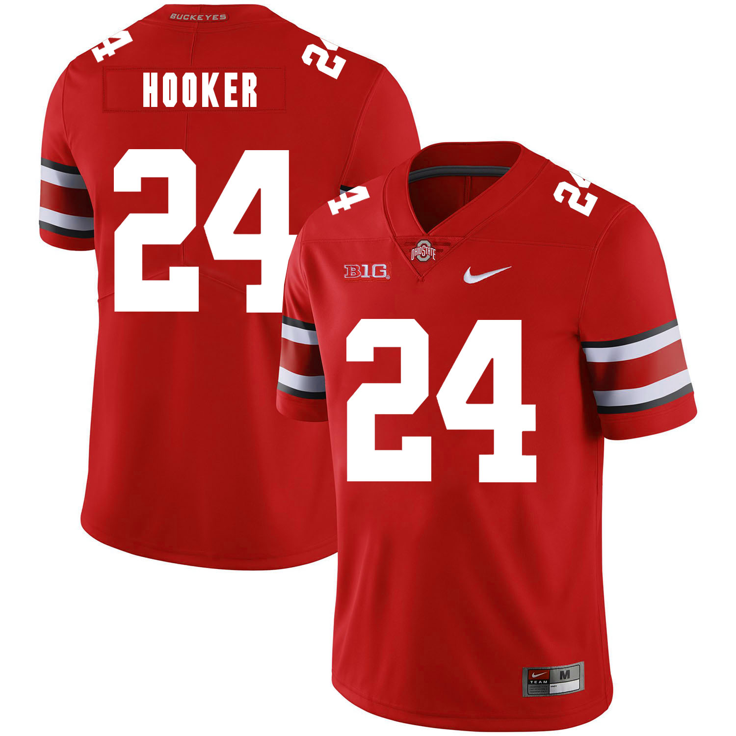 Ohio State Buckeyes 24 Malik Hooker Red Nike College Football Jersey - Click Image to Close