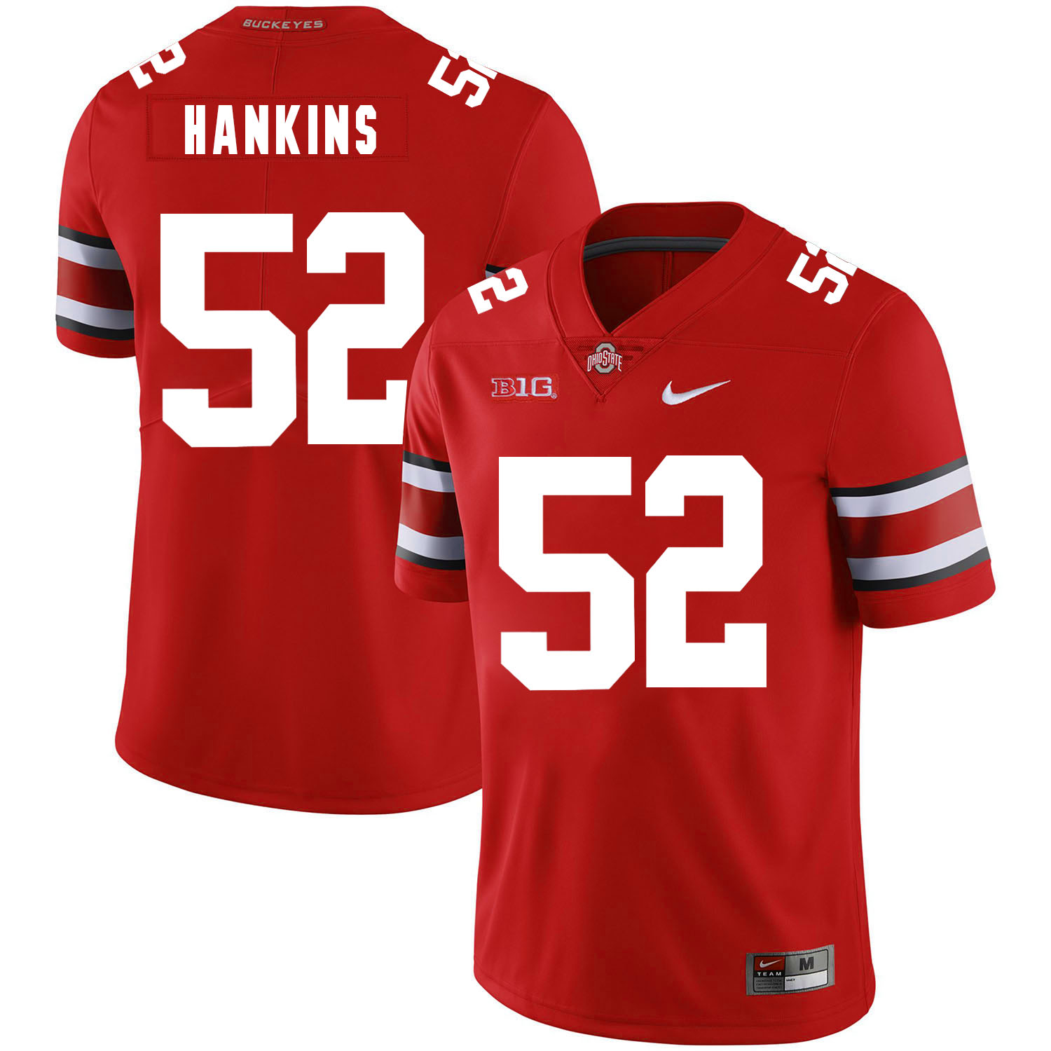 Ohio State Buckeyes 52 Johnathan Hankins Red Nike College Football Jersey