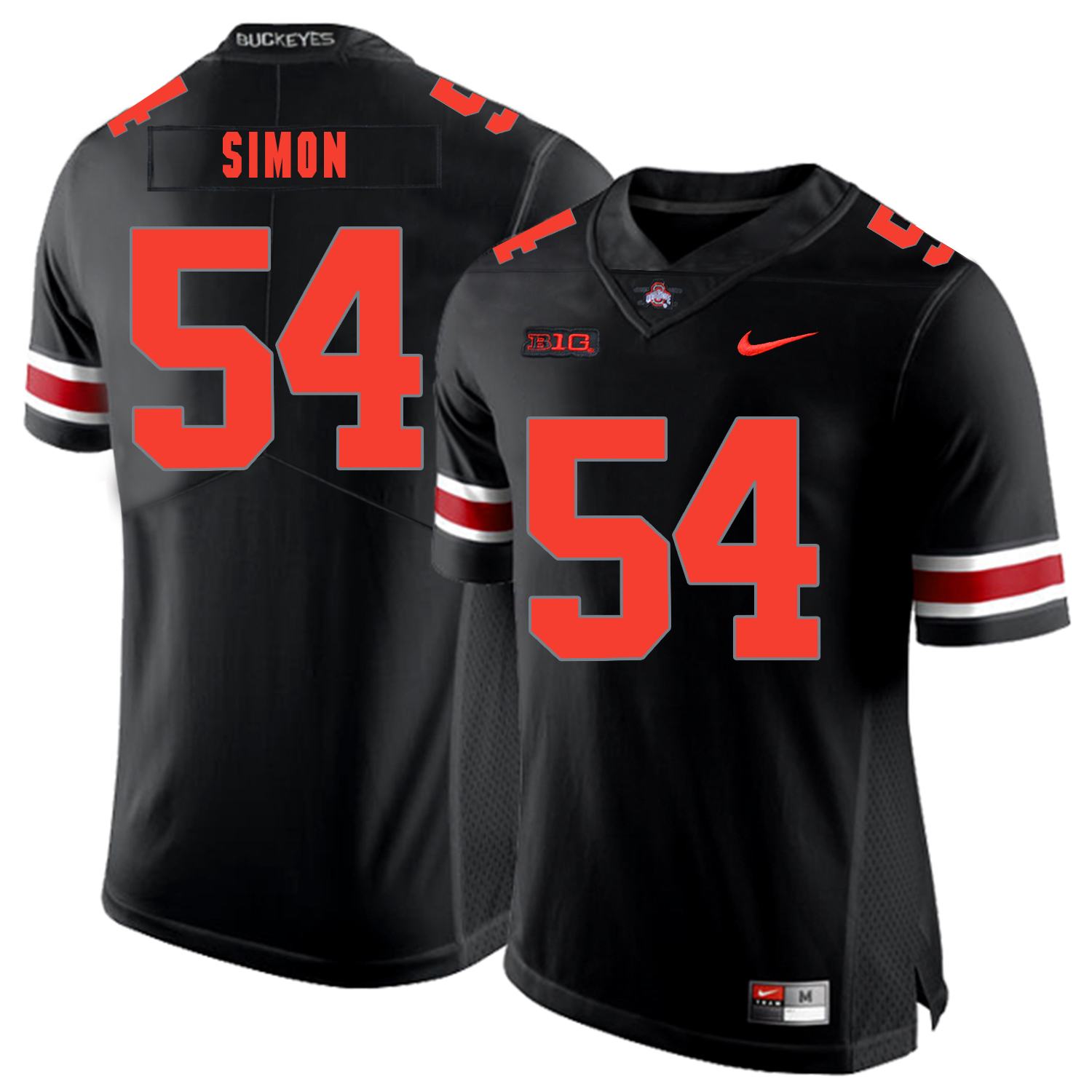 Ohio State Buckeyes 54 John Simon Black Shadow Nike College Football Jersey