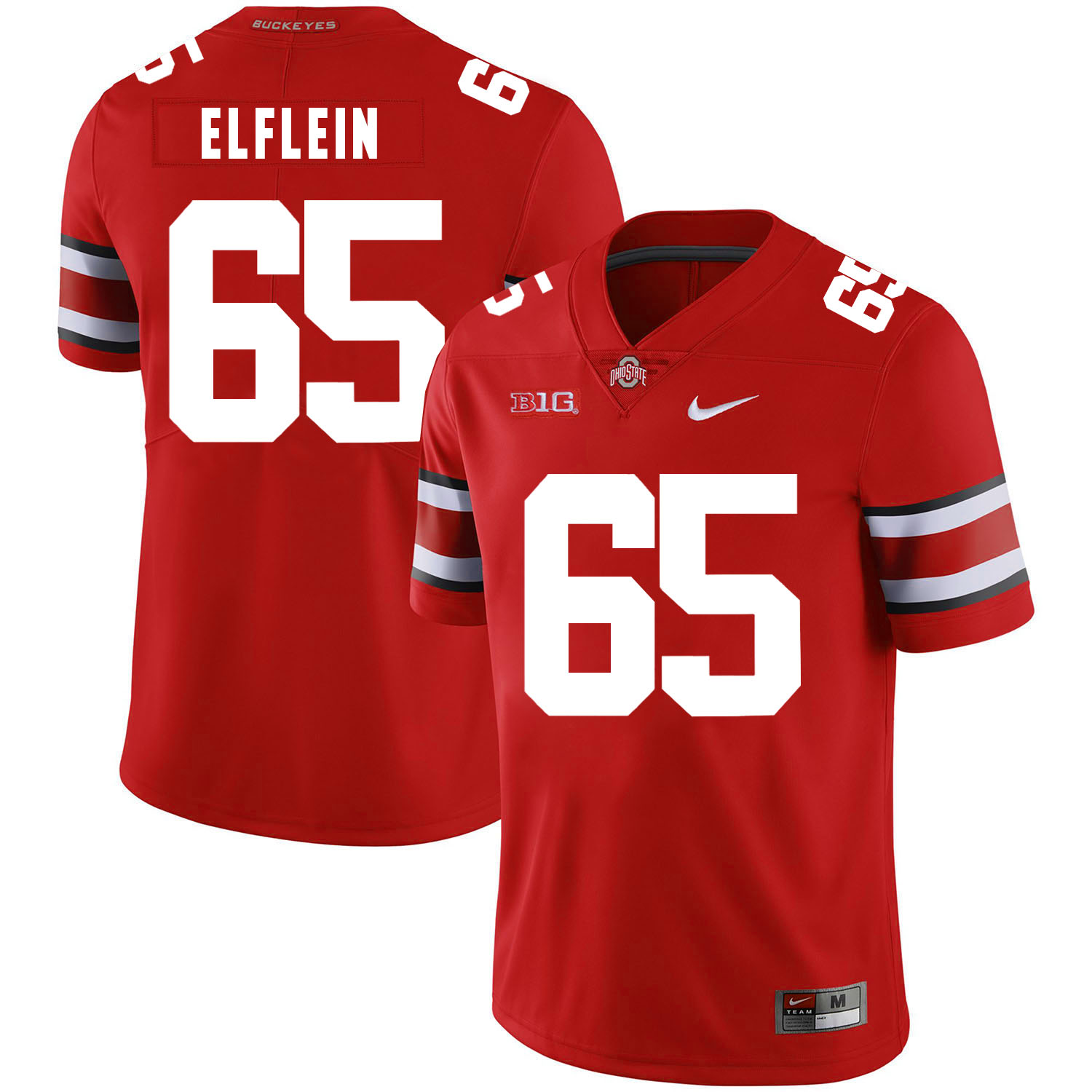 Ohio State Buckeyes 65 Pat Elflein Red Nike College Football Jersey