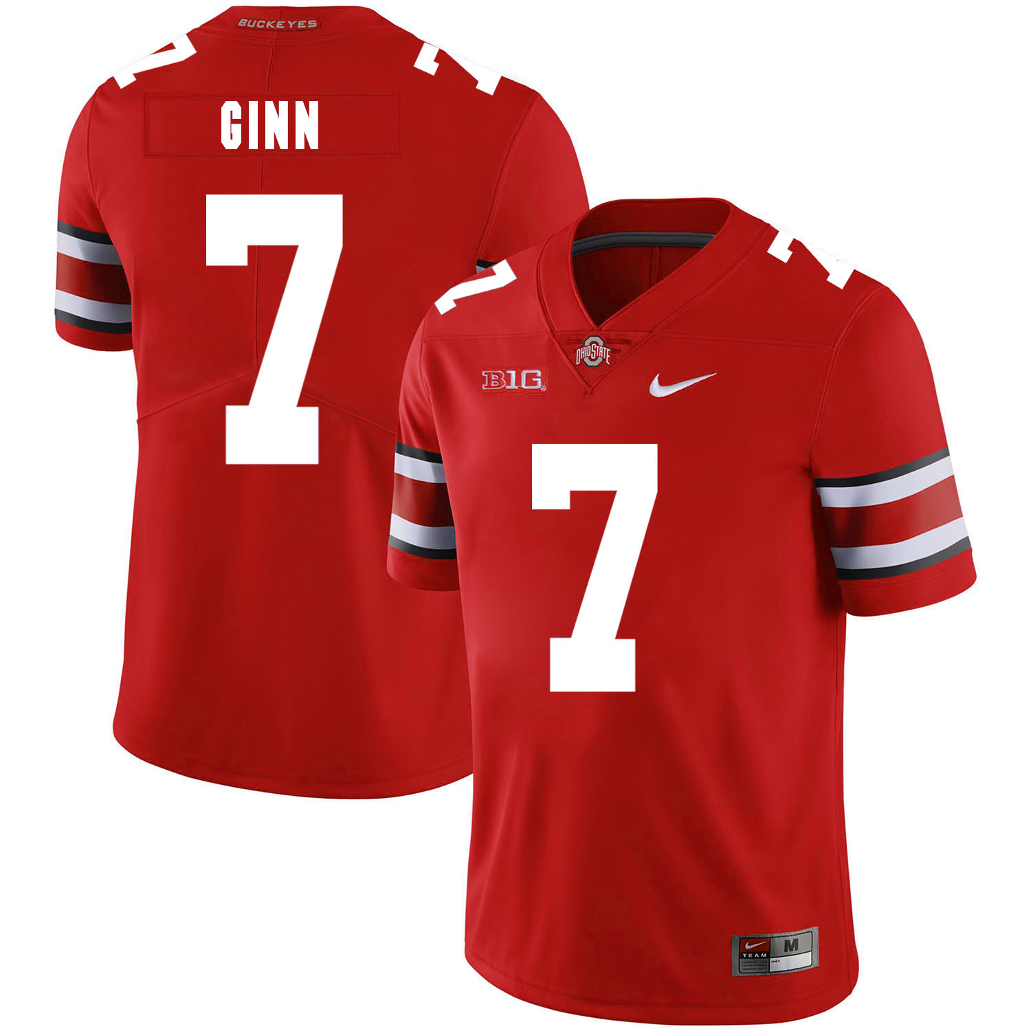 Ohio State Buckeyes 7 Ted Ginn Jr. Red Nike College Football Jersey