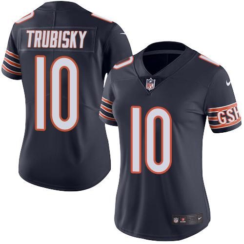 Nike Bears 10 Mitchell Trubisky Throwback Women Vapor Untouchable Limited Jersey