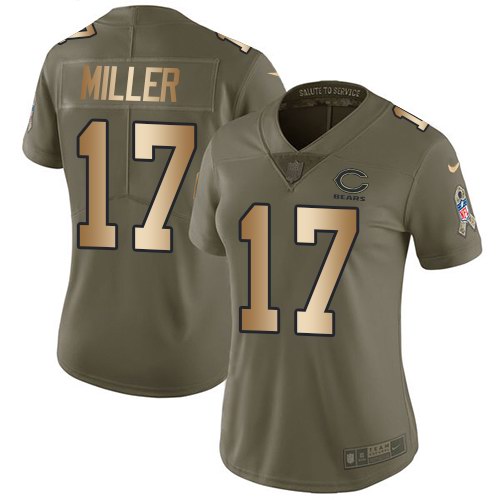 Nike Bears 17 Anthony Miller Olive Gold Women Salute To Service Limited Jersey Nike Bears 17 Anthony Miller Olive Gold Women Salute To Service Limited Jersey