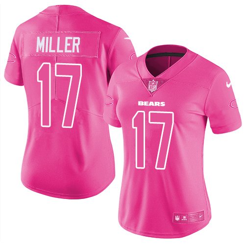 Nike Bears 17 Anthony Miller Pink Women Rush Limited Jersey