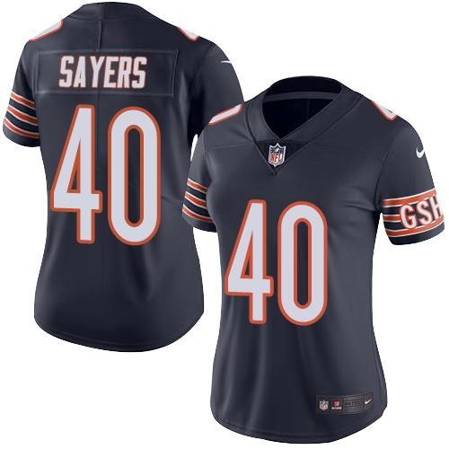 Nike Bears 40 Gale Sayers Navy Women Vapor Untouchable Limited Jersey