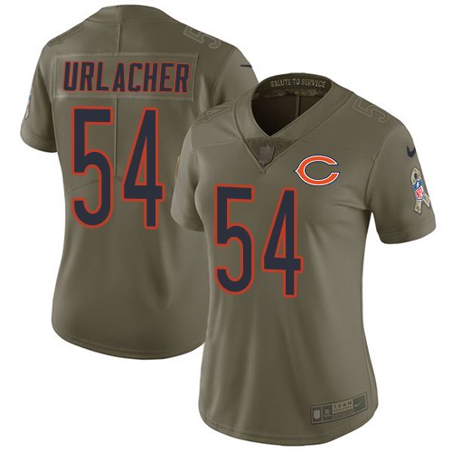 Nike Bears 54 Brian Urlacher Olive Women Salute To Service Limited Jersey