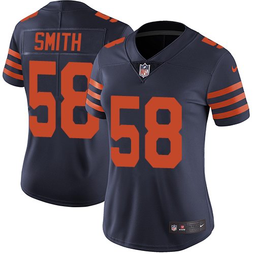 Nike Bears 58 Roquan Smith Navy Throwback Women Vapor Untouchable Limited Jersey
