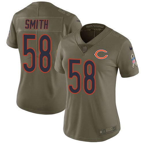 Nike Bears 58 Roquan Smith Olive Women Salute To Service Limited Jersey